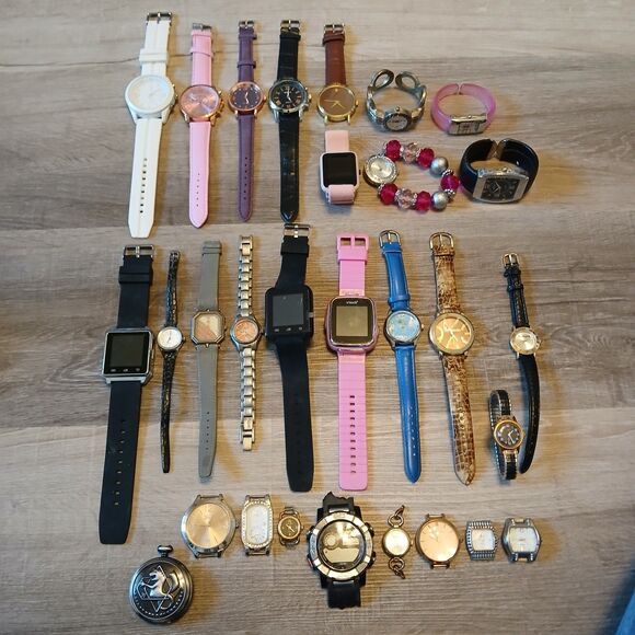 Huge Watch Lot of 25+ Mixed Brands Vintage & Modern Parts/Repair Untested-Box 42 main image 7